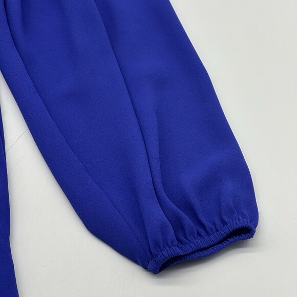 Lilly Pulitzer Anela Size XXS Royal Blue Chiffon Long Sleeve Button Up Blouse - Picture 2 of 10